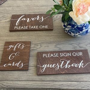 Wooden Wedding Signs with White Font - 3